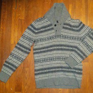 J. Crew Lambswool Fair Isle shall collar sweater XS